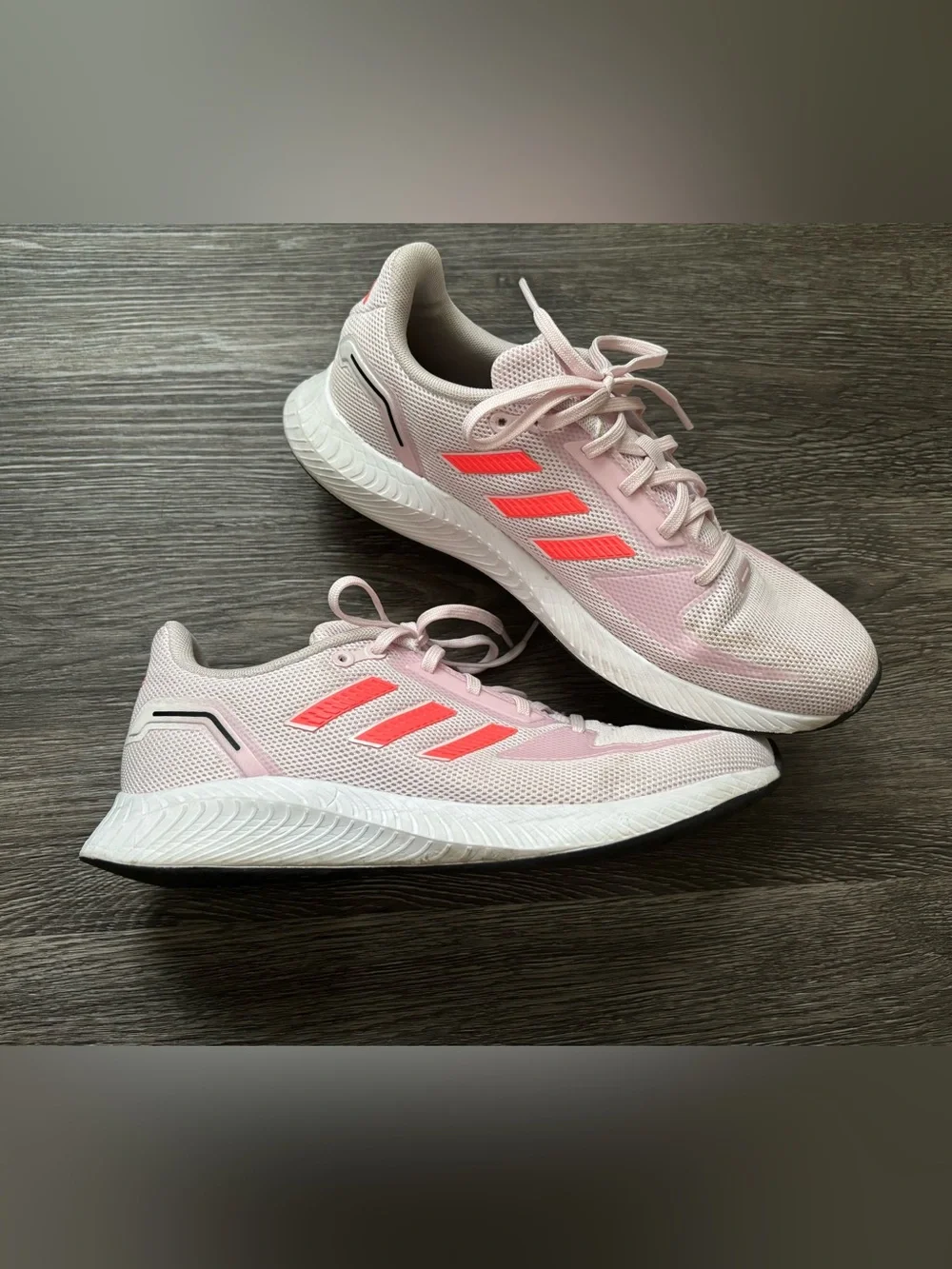 adidas Women's Light Pink Running Sneakers with Coral Stripes